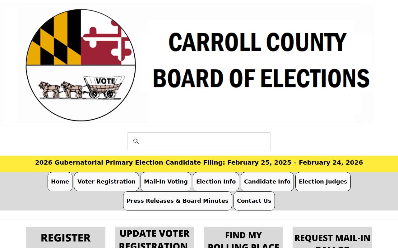 Westminster voter registration services at Carroll County elections